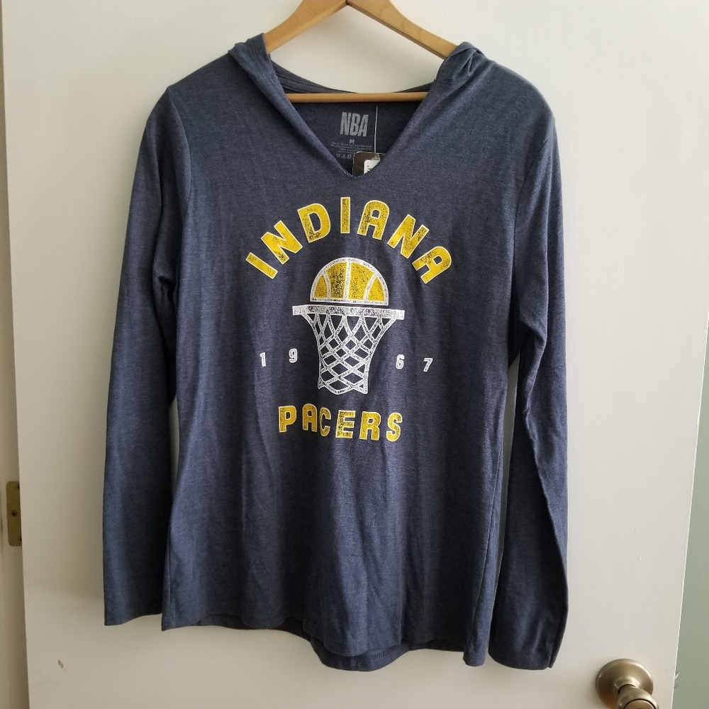 Indiana Pacers Womens Long Sleeve Hoodie Tshirt NWT Size Medium